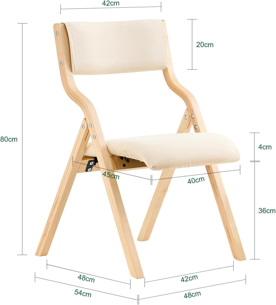 Sedia Pieghevole da Pranzo con Seduta e Schienale Imbottiti, Design Elegante e Salvaspazio, Comoda e Resistente, Facile da Riporre, Perfetta per Cucina, Ufficio e Esterno, Beige FST40-W