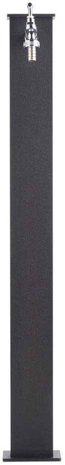 Fontana rettangolare in metallo completa di impianto e rubinetto colore Antracite H82 Cm