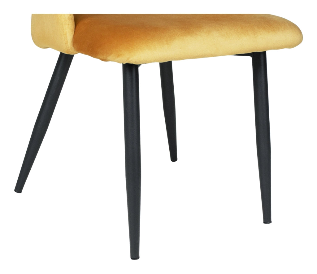 Sedia da pranzo imbottita in velluto giallo senape - Zoe (2 pz) - SD32ZOPM