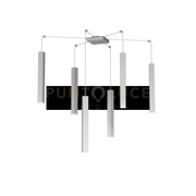 SQUARE TUBE SOSPENSIONE 6 LUCI GRIGIO CAVO CM.250 CON BASE 1173-S6-GR