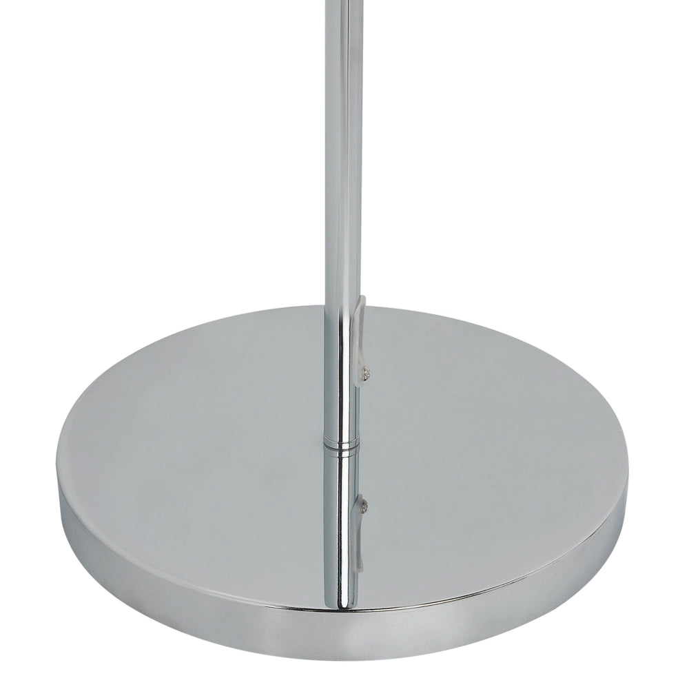 Lampada da terra in metallo con paralume in finta seta argento e nero stile moderno contemporaneo