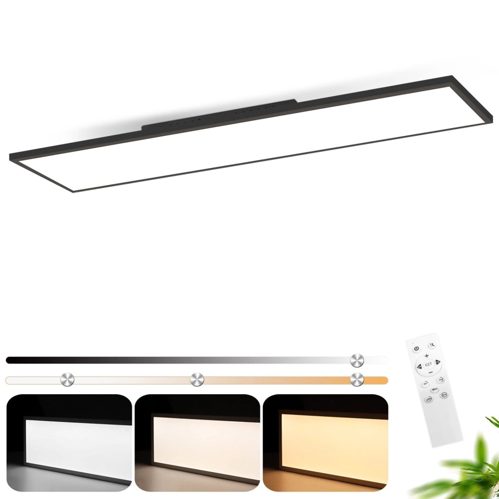 ZMH Lampada da soffitto plafoniera LED nera dimmerabile telecomando per soggiorno ufficio