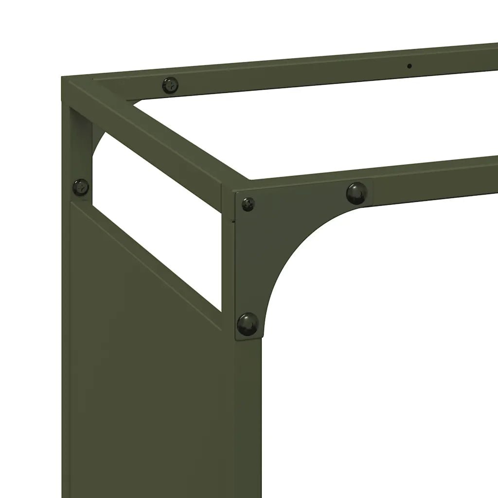 Rastrelliera per Legna da Ardere Verde Oliva 60x28x65 cm CFW2543134