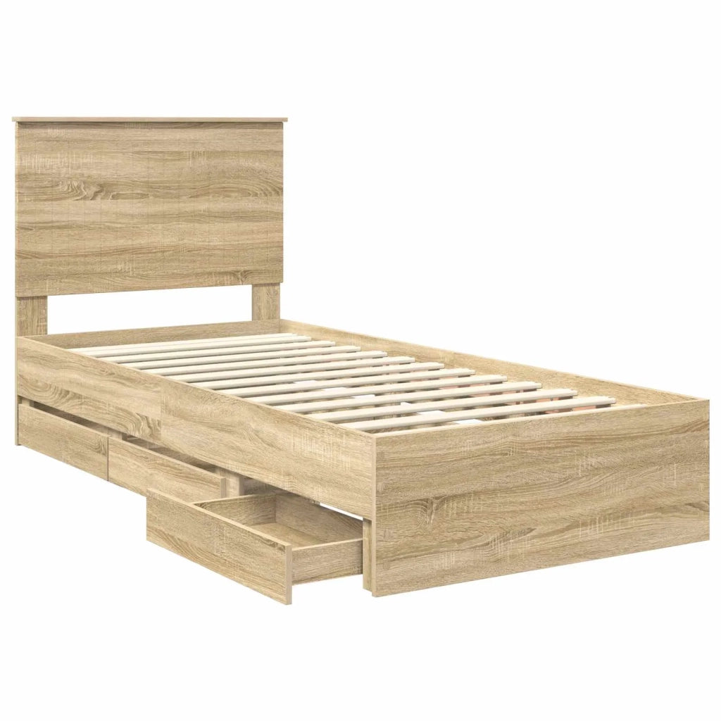 Struttura del letto con cassetto Rovere Sonoma 90 x 200 cm 3411154