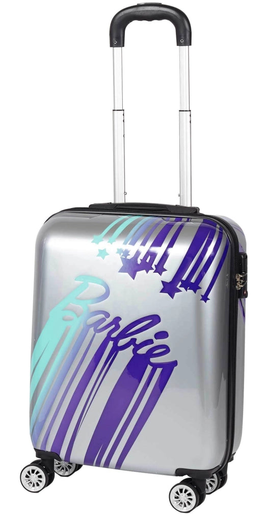 Trolley Valigia Bagaglio a Mano Rigido in ABS 4 Ruote TSA Barbie Adult Silver