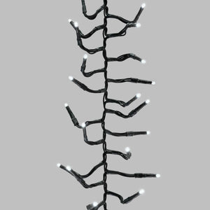 Luci di Natale Natalizie 2000 Led BIANCO FREDDO a Grappolo per ESTERNO/INTERNO 29 metri con 8 Giochi di luce, Timer, Cavo verde, Catena luminosa natalizia per Albero
