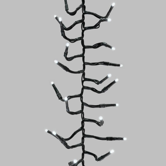 Luci di Natale Natalizie 2000 Led BIANCO FREDDO a Grappolo per ESTERNO/INTERNO 29 metri con 8 Giochi di luce, Timer, Cavo verde, Catena luminosa natalizia per Albero