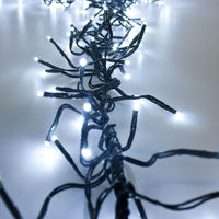 Luci di Natale Natalizie 2000 Led BIANCO FREDDO a Grappolo per ESTERNO/INTERNO 29 metri con 8 Giochi di luce, Timer, Cavo verde, Catena luminosa natalizia per Albero