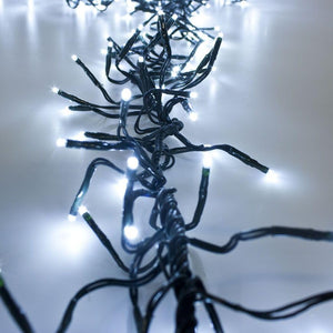 Luci di Natale Natalizie 2000 Led BIANCO FREDDO a Grappolo per ESTERNO/INTERNO 29 metri con 8 Giochi di luce, Timer, Cavo verde, Catena luminosa natalizia per Albero