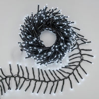 Luci di Natale Natalizie 1000 Led BIANCO FREDDO a Grappolo per ESTERNO/INTERNO 16.5 metri con 8 Giochi di luce, Timer, Cavo verde, Catena luminosa natalizia per Albero