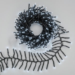 Luci di Natale Natalizie 1000 Led BIANCO FREDDO a Grappolo per ESTERNO/INTERNO 16.5 metri con 8 Giochi di luce, Timer, Cavo verde, Catena luminosa natalizia per Albero