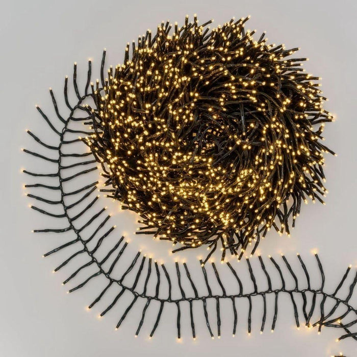 Luci di Natale Natalizie 1000 Led BIANCO CALDO a Grappolo per ESTERNO/INTERNO 16.5 metri con 8 Giochi di luce, Timer, Cavo verde, Catena luminosa natalizia per Albero