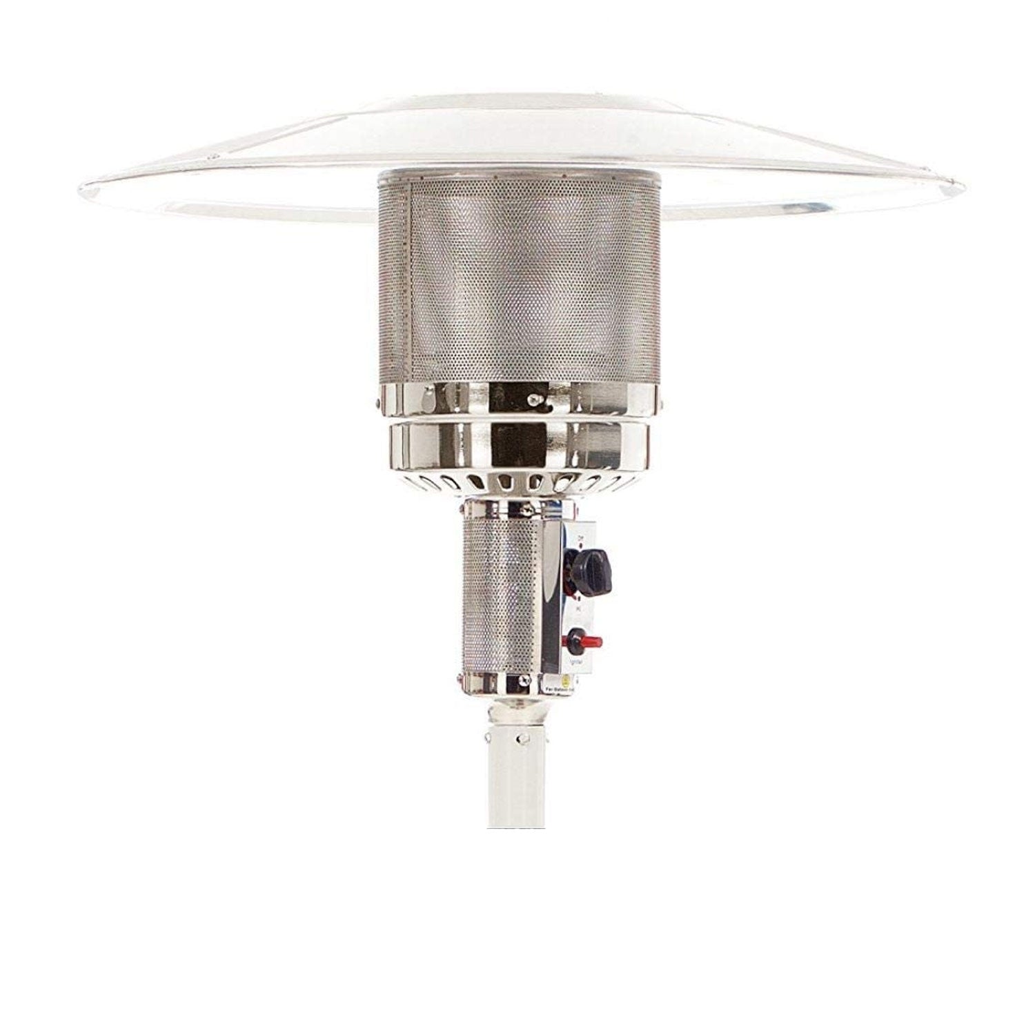 STUFA A GAS BOMBOLA GPL FUNGO DA ESTERNO PORTATILE ACCIAIO RISCALDA 20 MQ BIANCO PATIO LUX