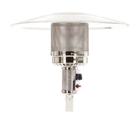 STUFA A GAS BOMBOLA GPL FUNGO DA ESTERNO PORTATILE ACCIAIO RISCALDA 20 MQ BIANCO PATIO LUX