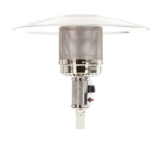 STUFA A GAS BOMBOLA GPL FUNGO DA ESTERNO PORTATILE ACCIAIO RISCALDA 20 MQ BIANCO PATIO LUX