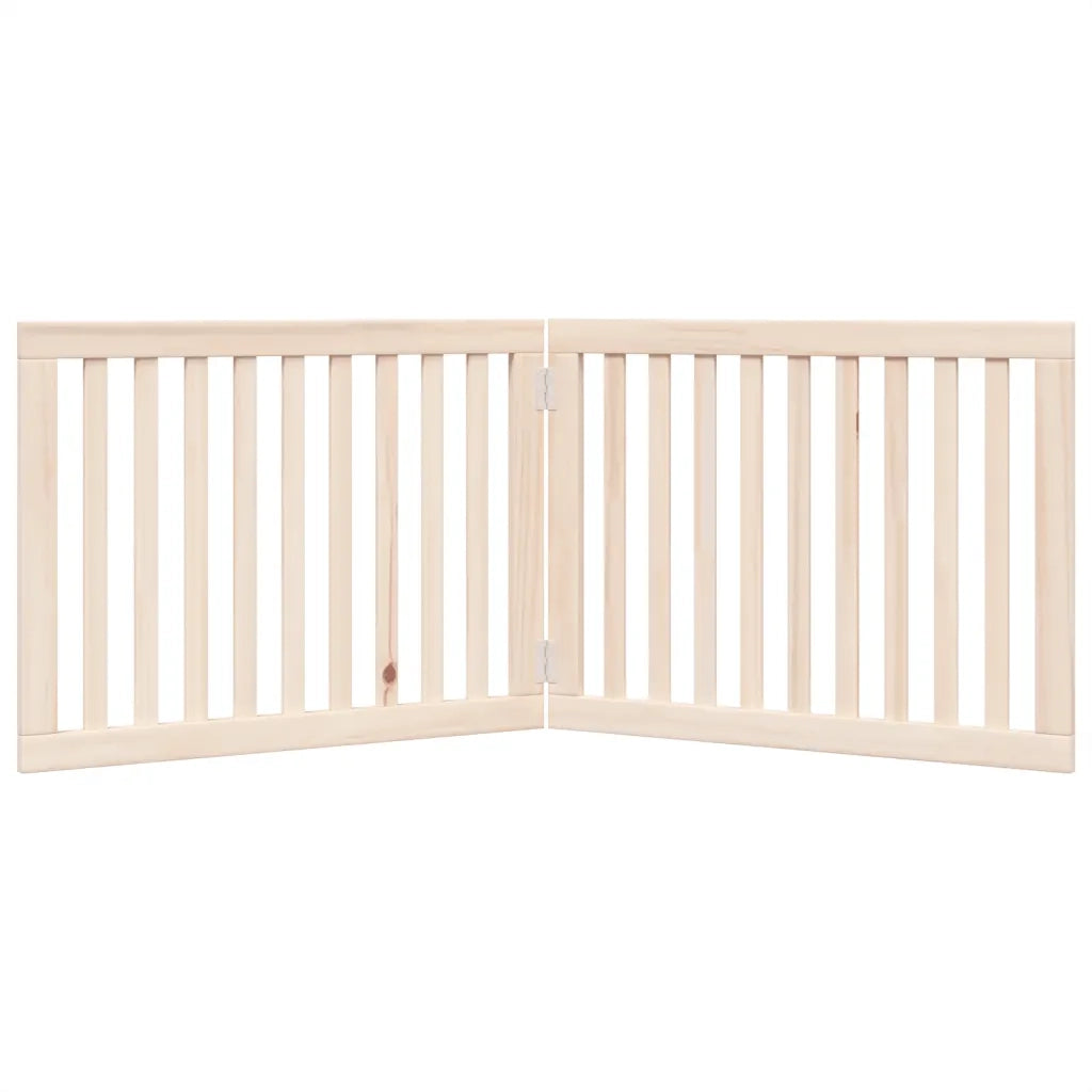 Cancelletto per cani pieghevole 2 pannelli 160 cm in legno di pioppo 352240