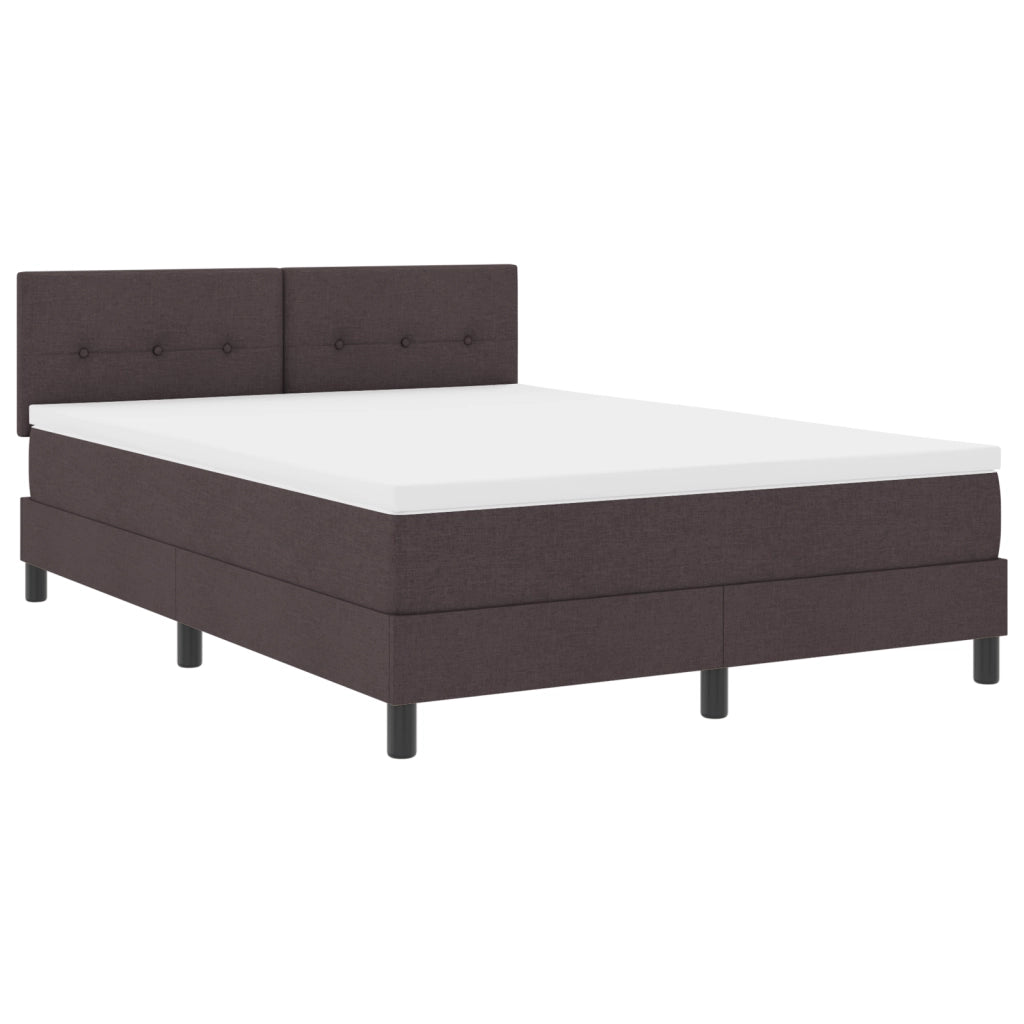Letto a Box Spring con Materasso Marrone Scuro 140x200 cm Tessuto