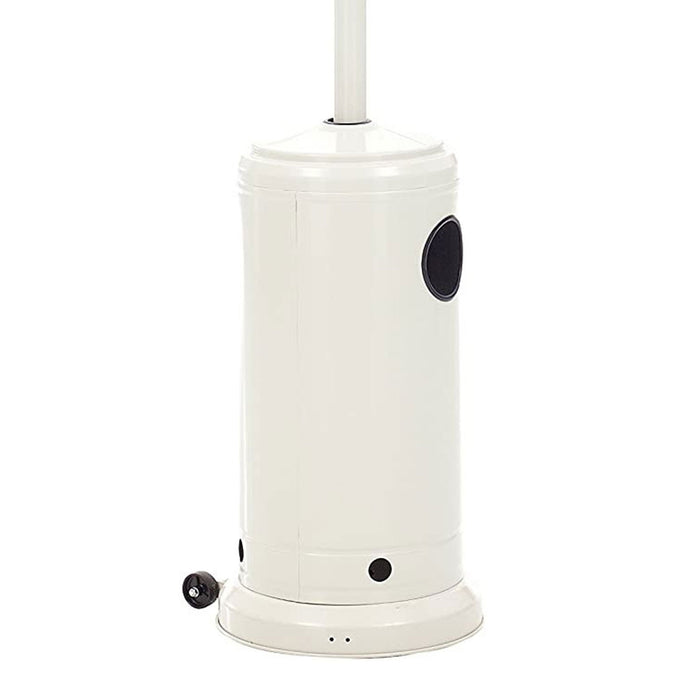 STUFA A GAS BOMBOLA GPL FUNGO DA ESTERNO PORTATILE ACCIAIO RISCALDA 20 MQ BIANCO PATIO LUX