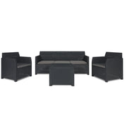 Set Rattan Artemide antracite Divano Tavolo e Poltrone – Arredo Giardino