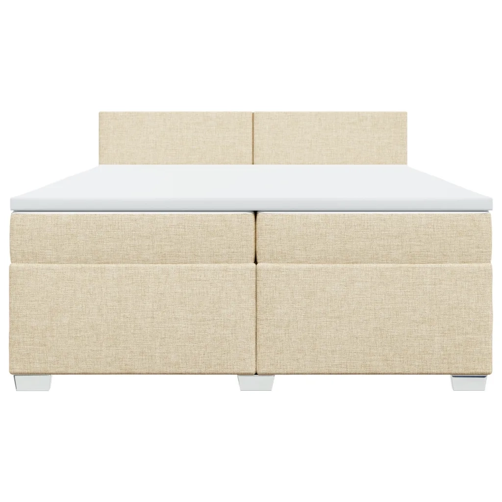 Giroletto a Molle con Materasso Crema 200x200 cm in Tessuto