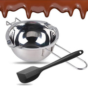 Piatto di Fonditura 600 ml - Acciaio Inossidabile - Piatto di Fonditura - Bagnatura Acqua - Cucchiaio - Adatto per cioccolato, burro, formaggio