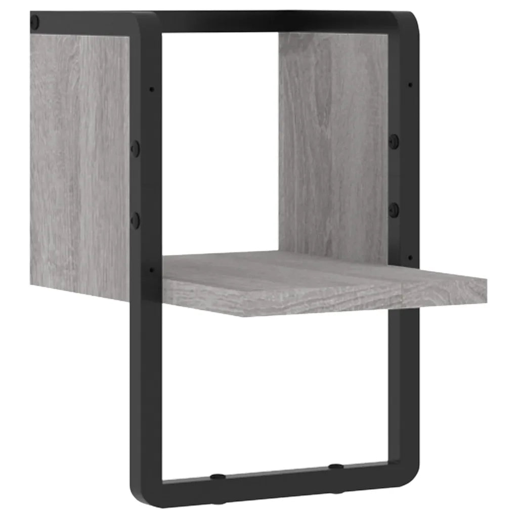 Mensola a parete | Scaffale a parete | Ripiano a parete con Asta Grigio Sonoma 20x25x30 cm