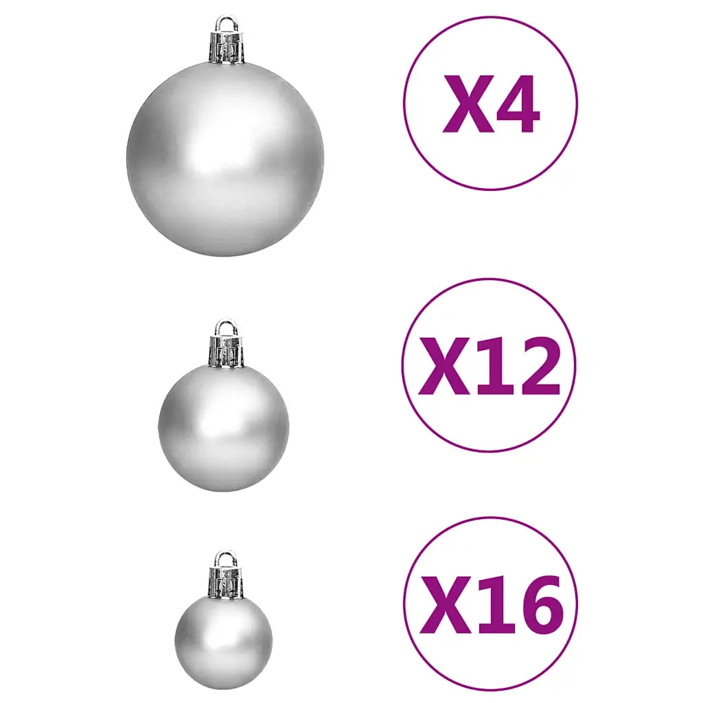 Set Palline di Natale 111 pz-Decorazioni natalizie Argento in Polistirene