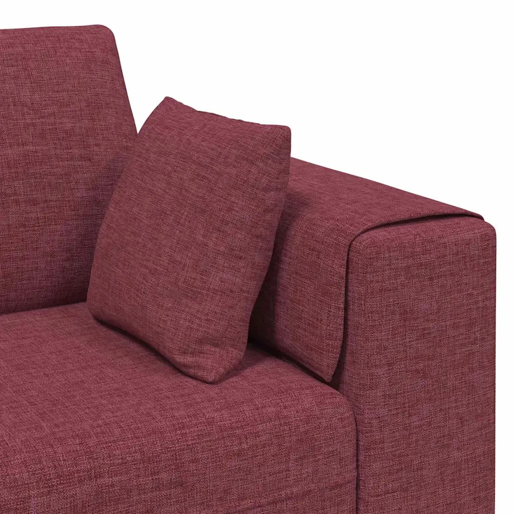 Divano in tessuto con cuscino 3 pcs Rosso Vino 208 cm Tessuto