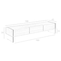 Porta TV in noce e vetro temperato