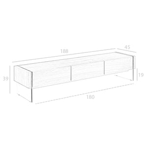 Porta TV in noce e vetro temperato