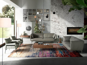 Porta TV in noce e vetro temperato