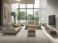 Porta TV in noce e vetro temperato