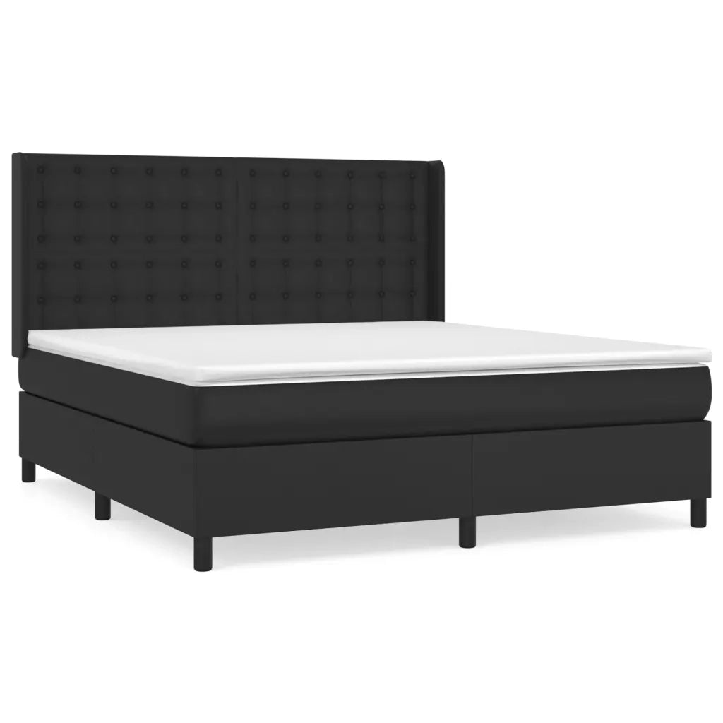 Giroletto a Molle con Materasso Nero 160x200 cm in Similpelle 3132507