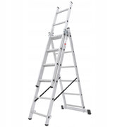 Scala universale in alluminio KADAX 3x6 pieghevole a doppia faccia, robusta + gancio