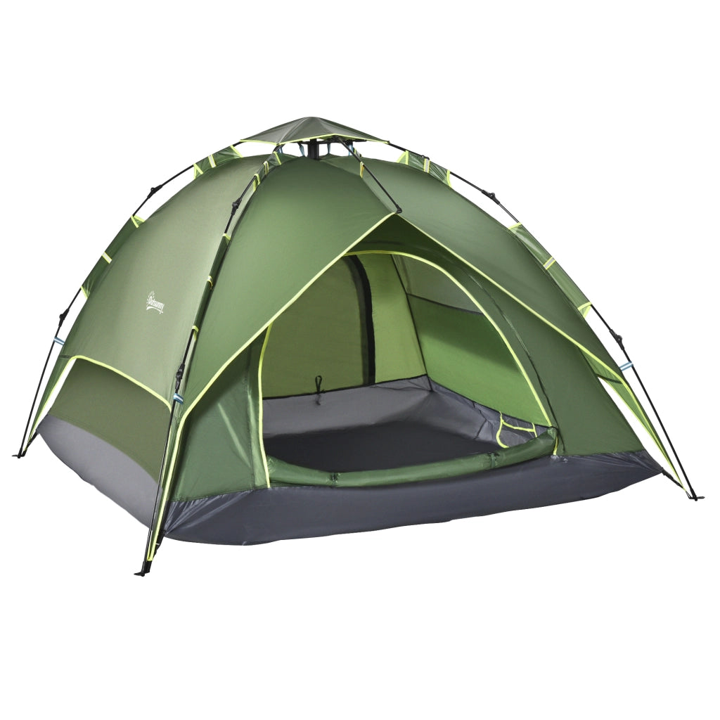 Tenda da campeggio 4 stagioni per 3 persone, impermeabile, verde scuro, 210x210x140 cm