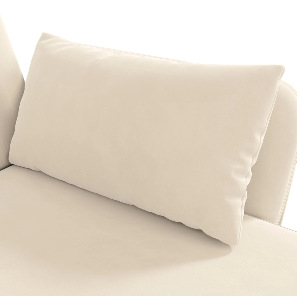Divano angolare multifunzionale in velluto beige 191;5 x 130;5 x 80 cm; con chaise longue reversibile