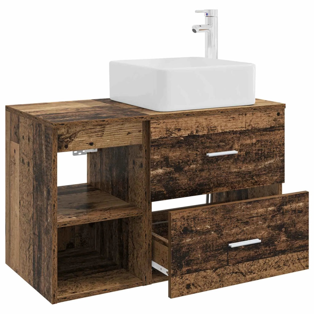 Set di mobili per il bagno 2 pz Legno antico 3403886