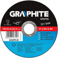 Topex 57h715 disco per rettifica care per metallo 125 x 6,4 22 ds