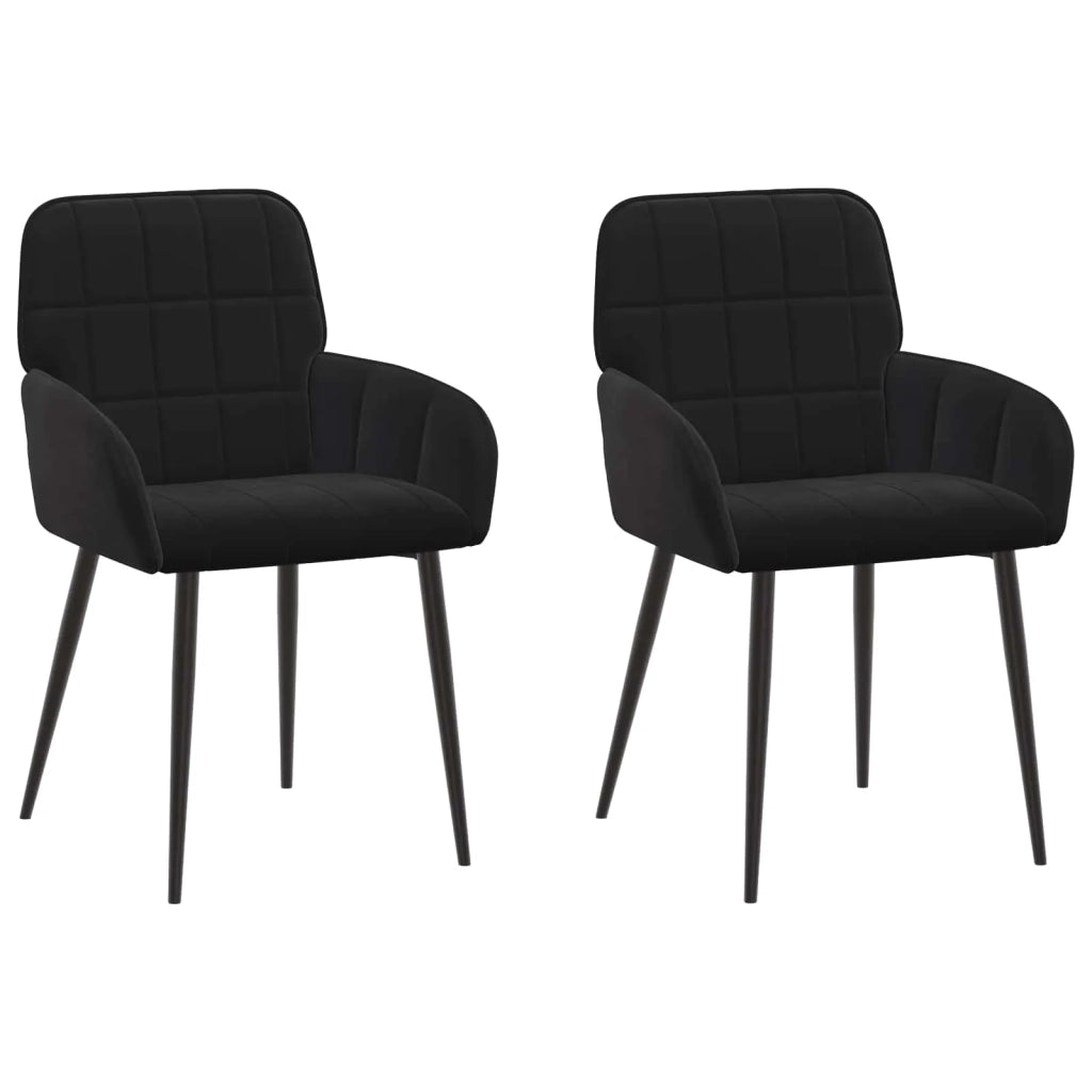 Sedie da pranzo 2 pcs Velluto (V) Nero 56,5 x 50 x 86 cm 42034276