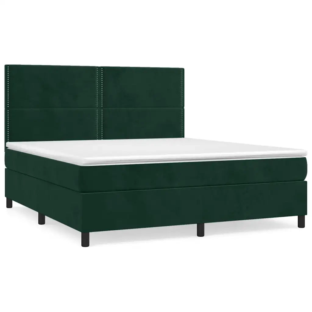 Giroletto a Molle con Materasso Verde Scuro 180x200 cm Vellutocod mxl 123746