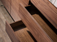 Credenza in noce e vetro temperato