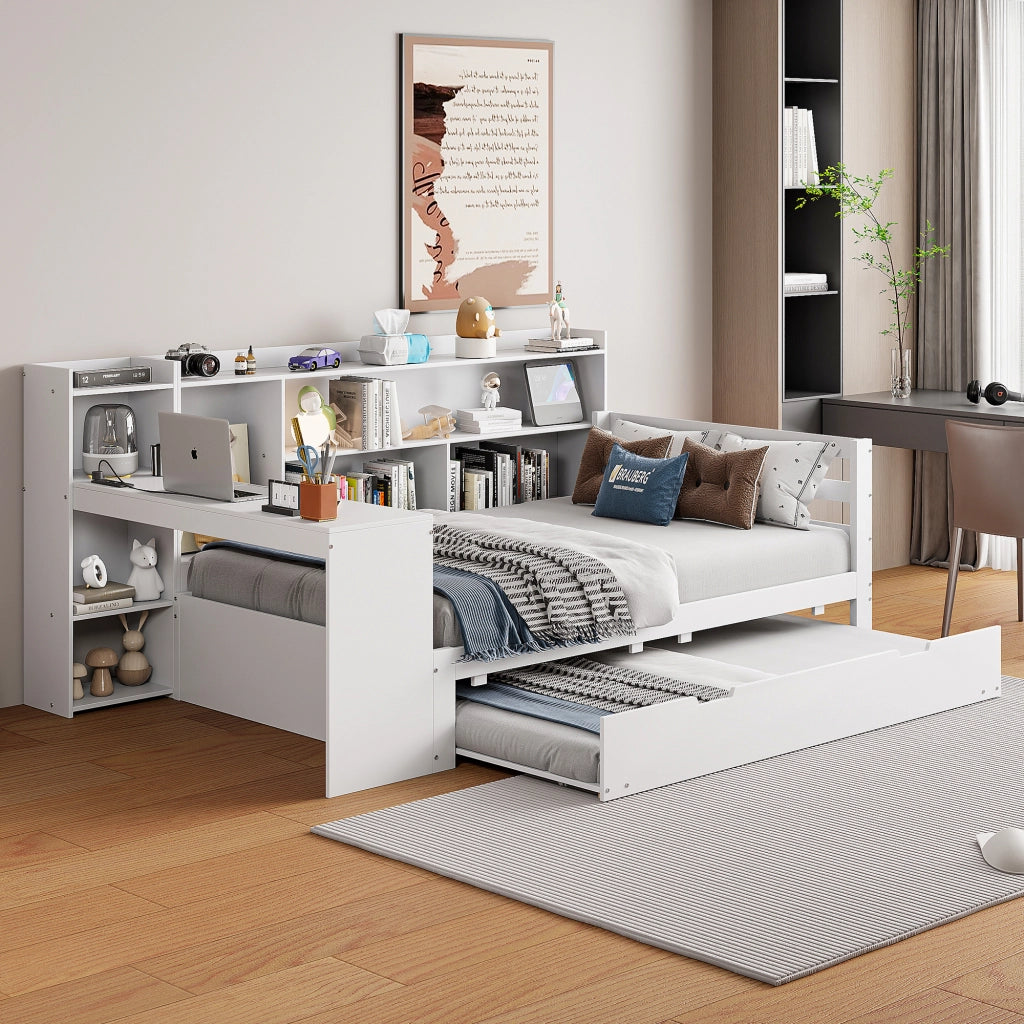 Letto divano multifunzione legno bianco 90x200 cm