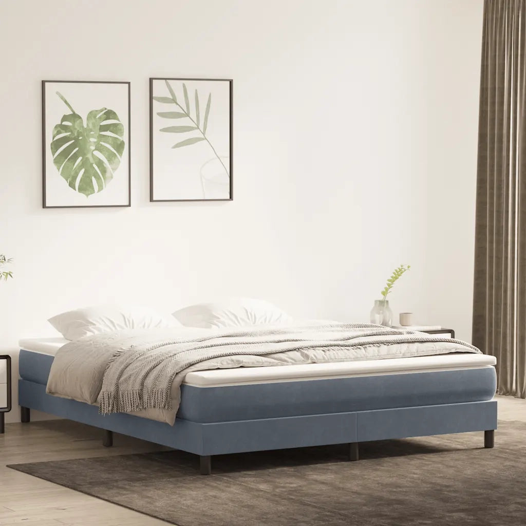 Letto a Molle senza Materasso Grigio Scuro 180x220 cm Velluto 3315886