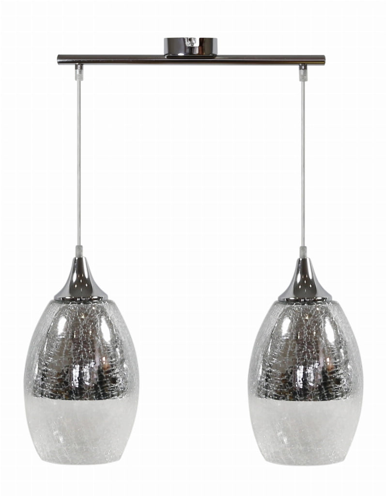 Candellux sospensione Celia vetro 2xE27 cromata 40 cm