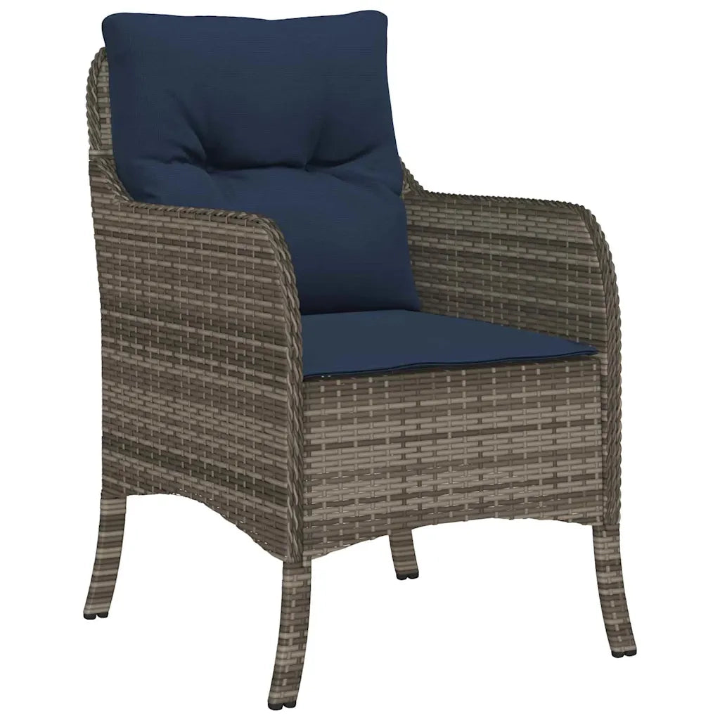 Set da Pranzo per Giardino con cuscino 5 pcs Grigio polyrattan 3380191