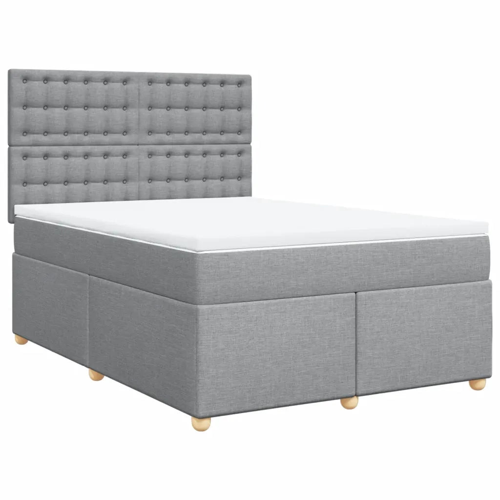vidaXL Giroletto a Molle con Materasso Grigio Chiaro 160x200cm Tessuto