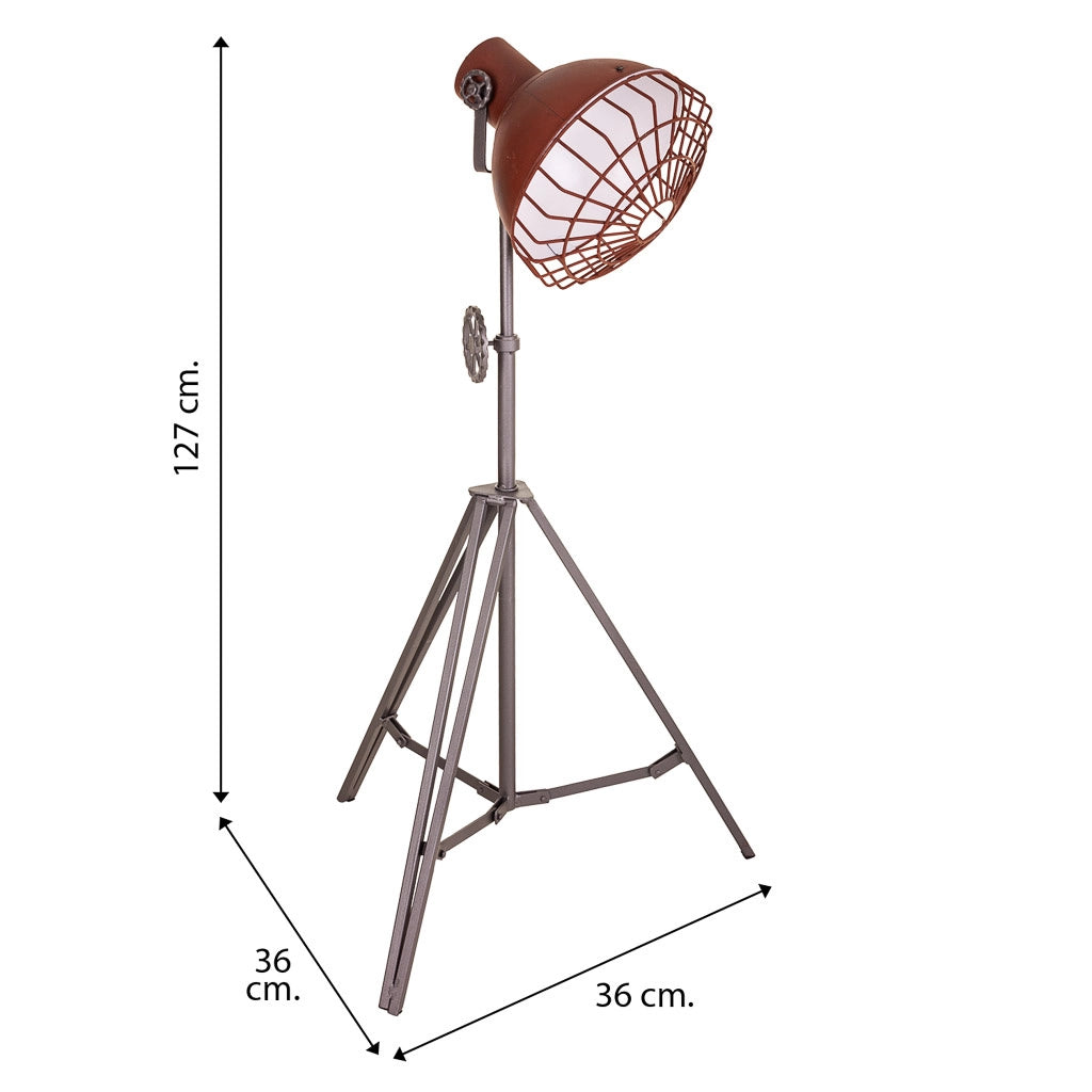 Lampada da terra in metallo grigio 36x36x127h