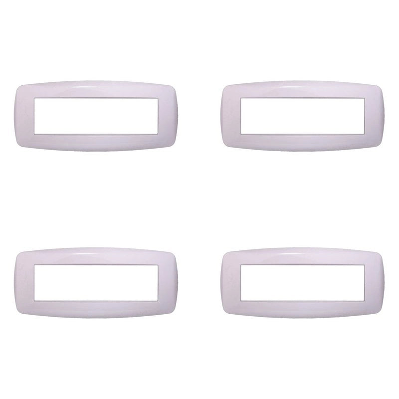 Placca Slim Serie Space 7P Colore Bianco Compatibile Con Bticino Living Light