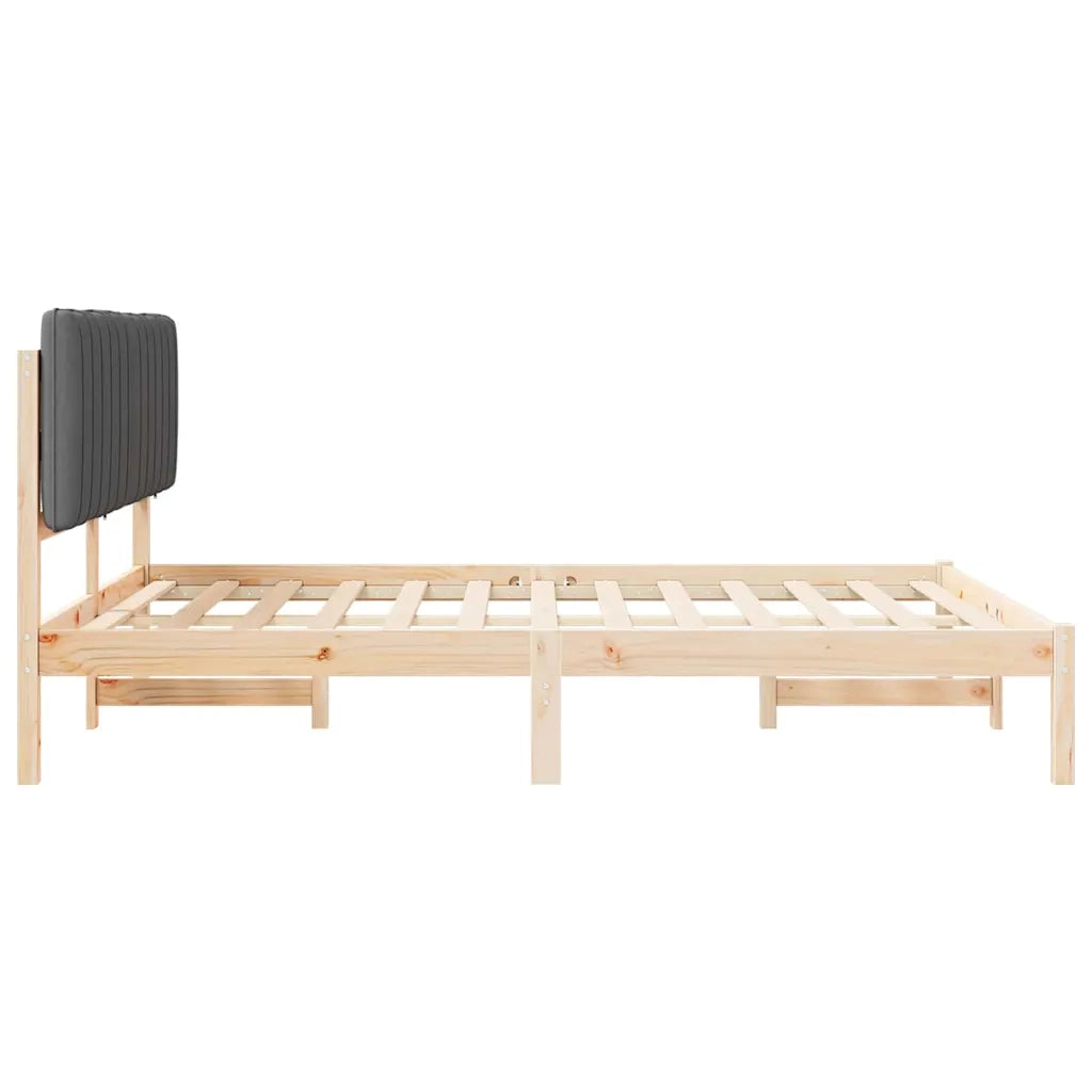Letto con Testiera Rivestita Grigio scuro 160 x 200 cm 878035