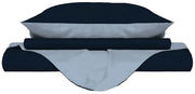 Copripiumino Singolo con Sacco e Federe Doubleface Blu Scuro/Azzurro